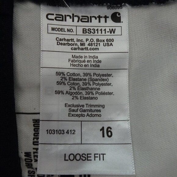 Carhartt Loose Fit Shorts Women's Size 16 Blue Canvas Rugged Work Uniform - Picture 11 of 12